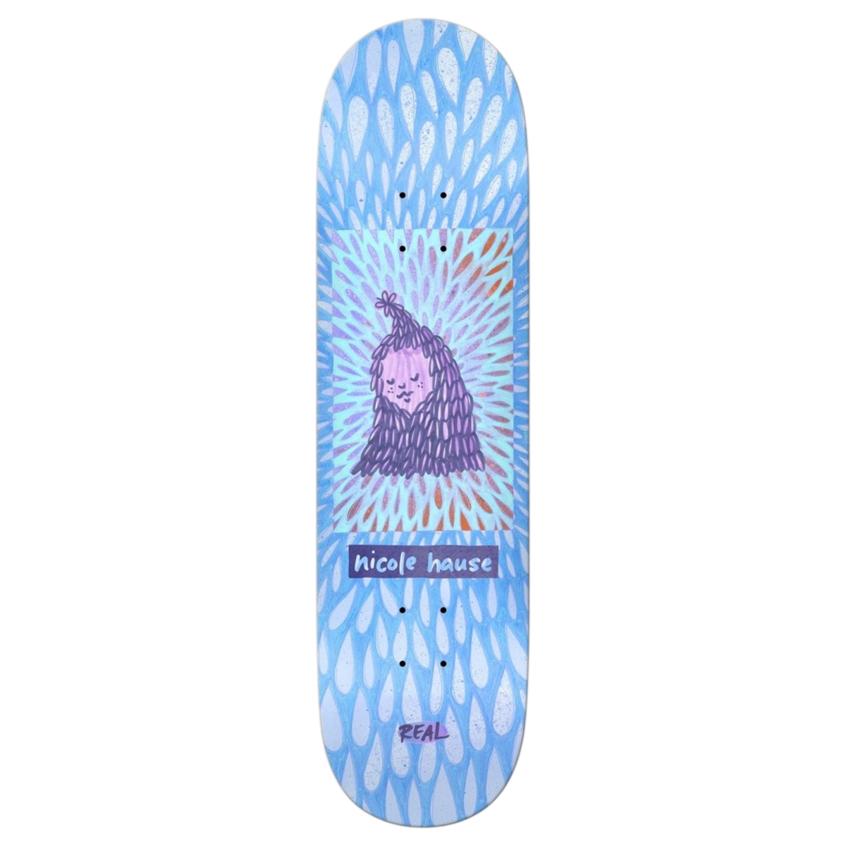 Real Nicole Hause Echoes True Fit Skateboard Deck Blue 8.25"