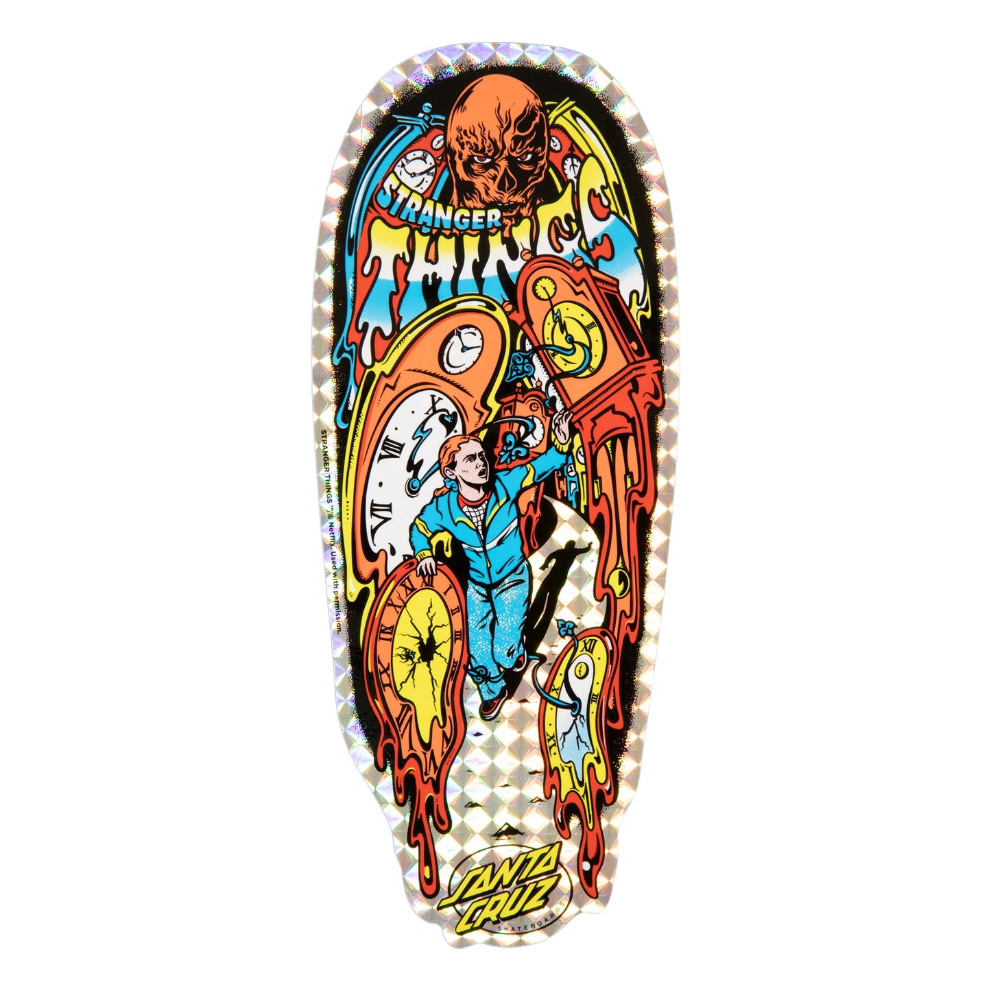 Santa Cruz Stranger Things Grabke Max Melting Clock Skateboard Deck 9.7"