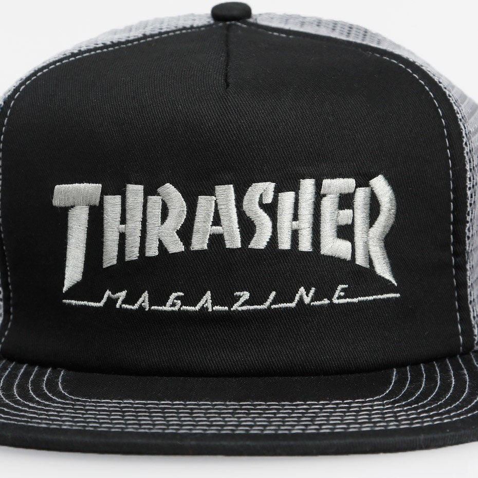 Thrasher Magazine Embroidered Logo Cap - Black/Grey