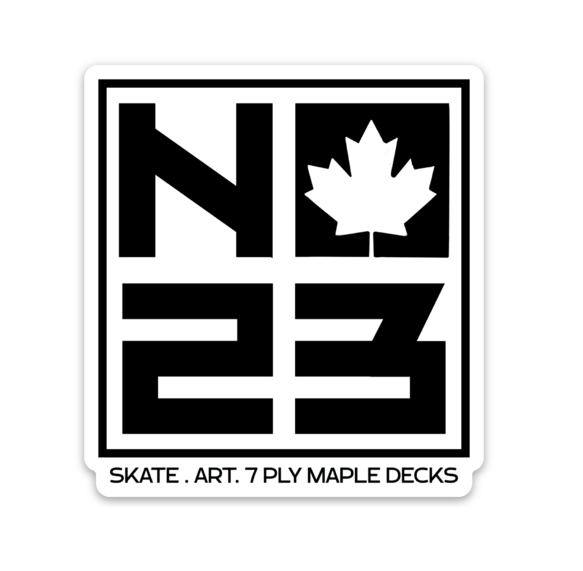 NO23 7Ply Maple Logo White Kids Skateboard Deck 7.25"