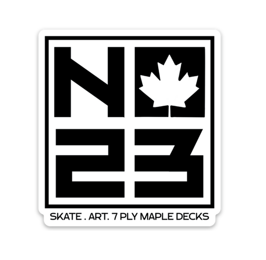 NO23 7Ply Maple Logo White Kids Skateboard Deck 7,25"