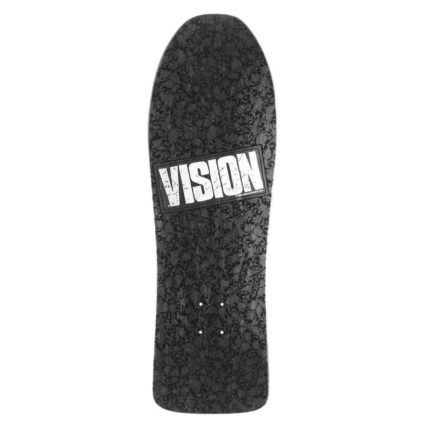 Vision Punk Skull Modern Concave Old School Black Skateboard Deck 10"