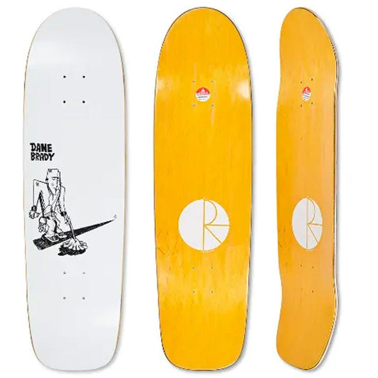 Polar Dane Brady Mopping White Surf Jr. Skateboard Deck 8.75"