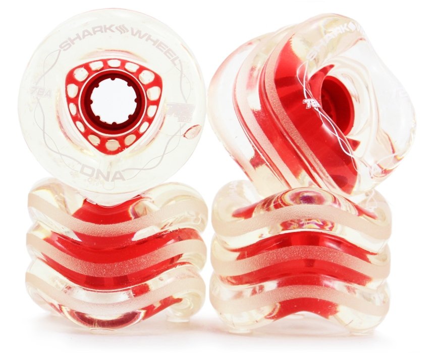 Shark Wheels DNA Clear/Red Core 72mm 78A Wheels