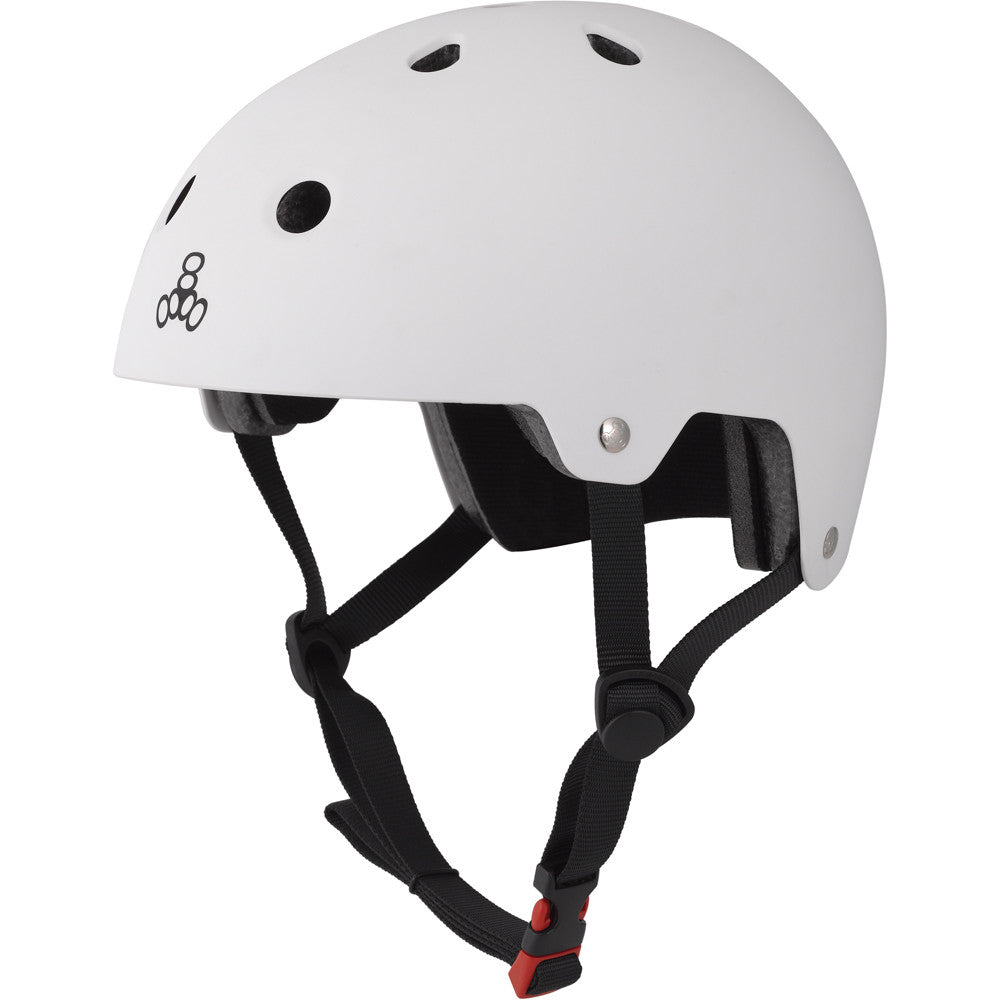 Triple Eight White Rubber Dual Certified Helmet - EPS Liner