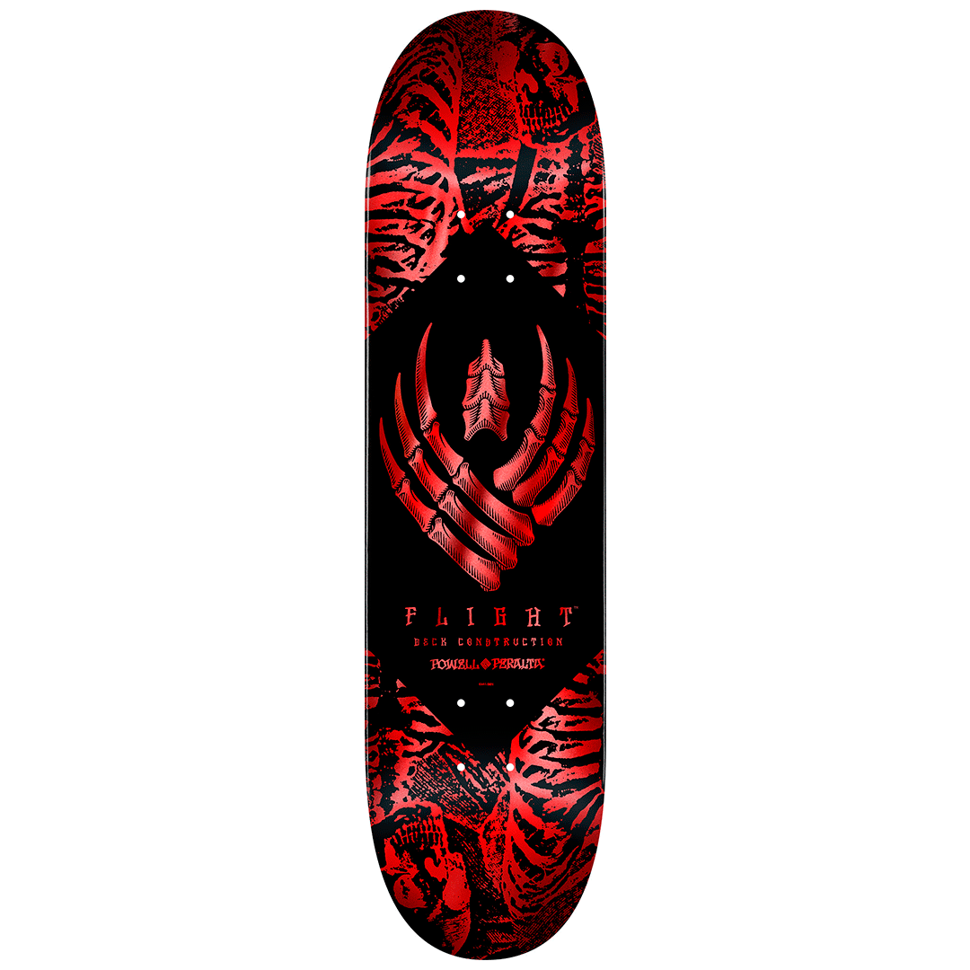 Powell Peralta Flight Skeleton Red Foil Skateboard Deck 8.38"