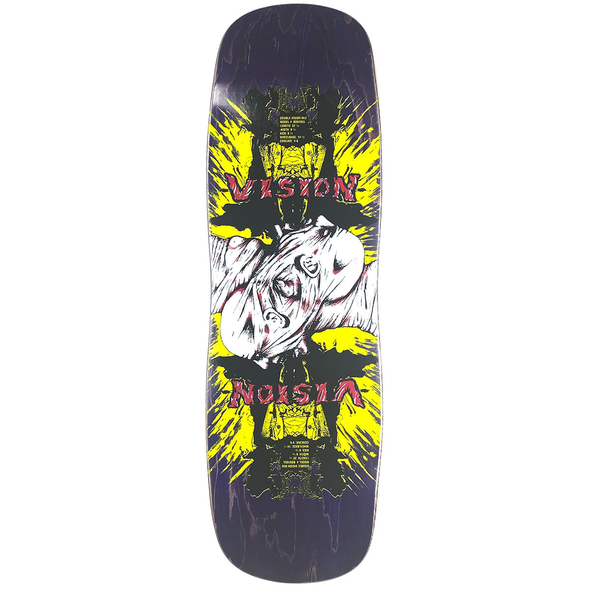 Vision Double Vision Purple Old School Skateboard Deck 9.5"