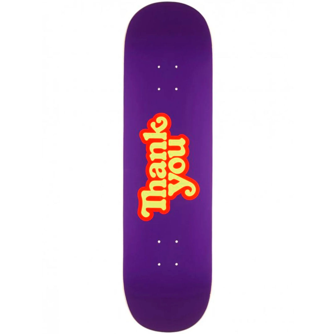 Thank You Logo Purple Skateboard Deck 8.25"