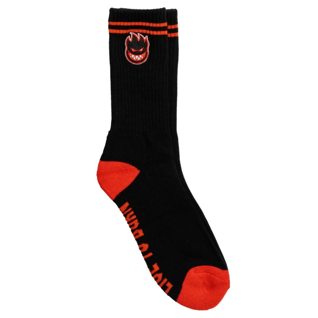 Spitfire Bighead Fill Embroidered Swirl Socks - Black/Red