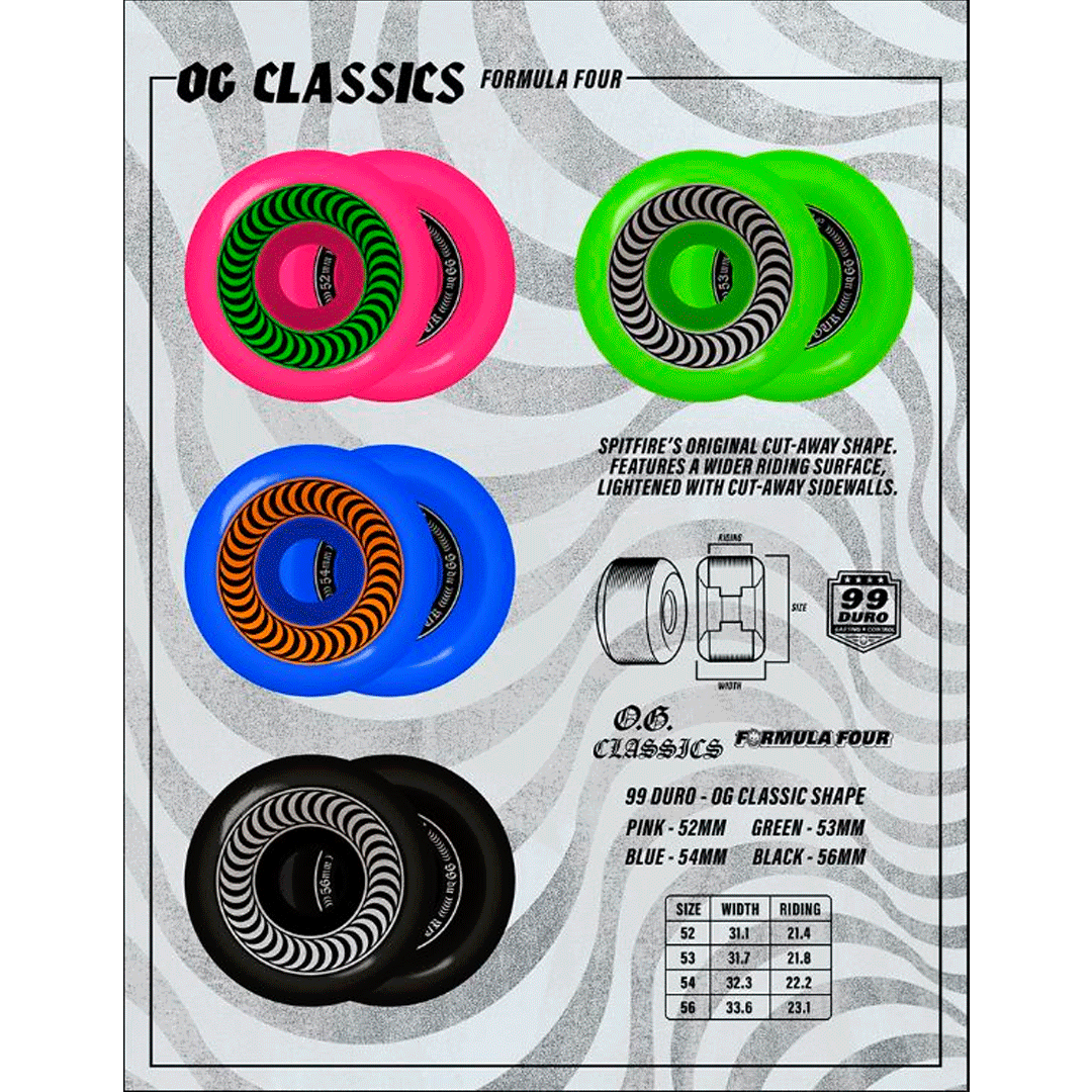 Spitfire Formula Four OG Classics Wheels - 56mm 99DU