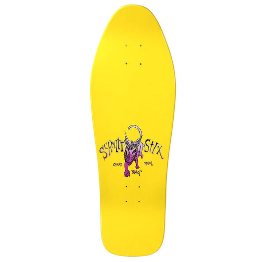 Schmitt Stix Chris Miller Modern Concave Old School Yellow Skateboard Deck 10"