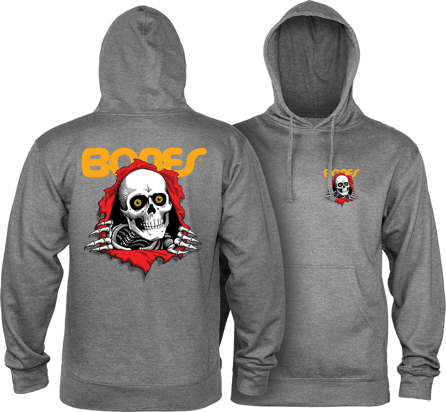 Powell Peralta Ripper Hooded Sweatshirt Mid Weight Gunmetal Heather