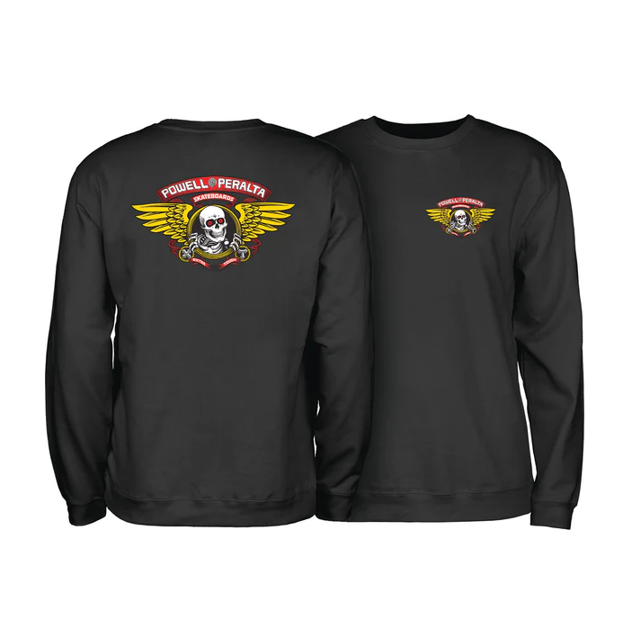 Powell Peralta Crew Sweatshirt Winged Ripper Black
