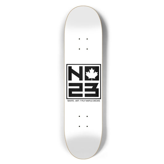 NO23 7Ply Maple Logo White Kids Skateboard Deck 7,25"