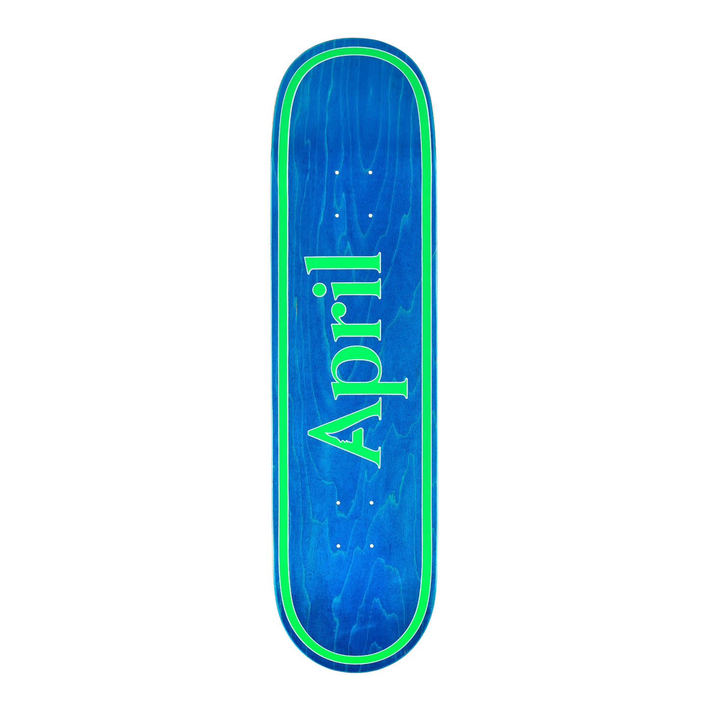 April OG Logo Blue Green Skateboard Deck 8.25"