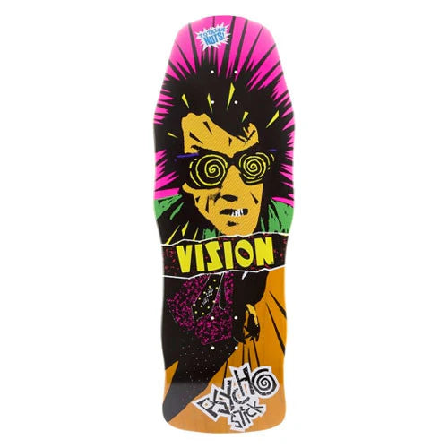 Vision Psycho Stick Modern Concave Old School Orange Stain Skateboard Deck 10"