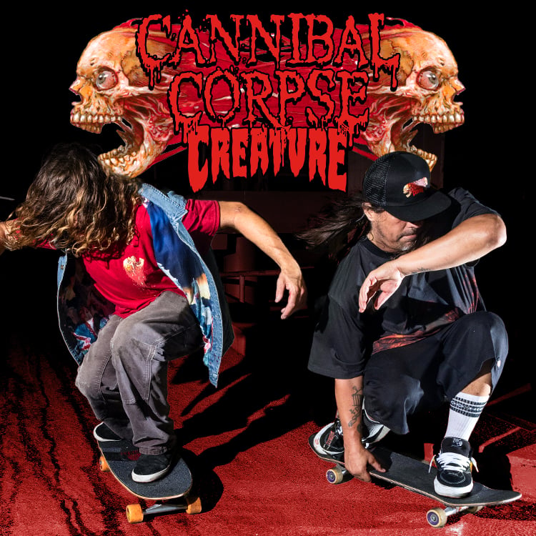 Creature Cannibal Corpse Skull & Blood Skateboard Deck 8.53"
