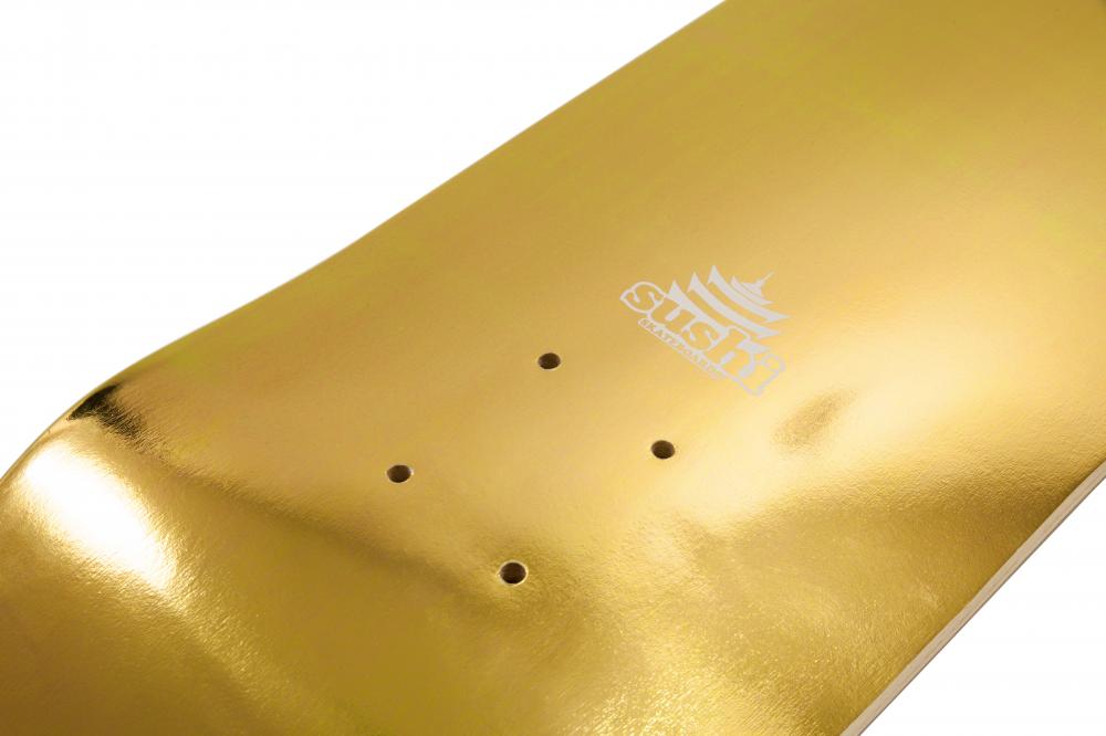 Sushi Pagoda Foil Gold Skateboard Deck 8.125"