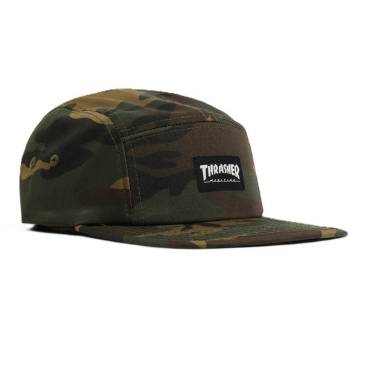 Thrasher 5 Panel Camo Cap Green