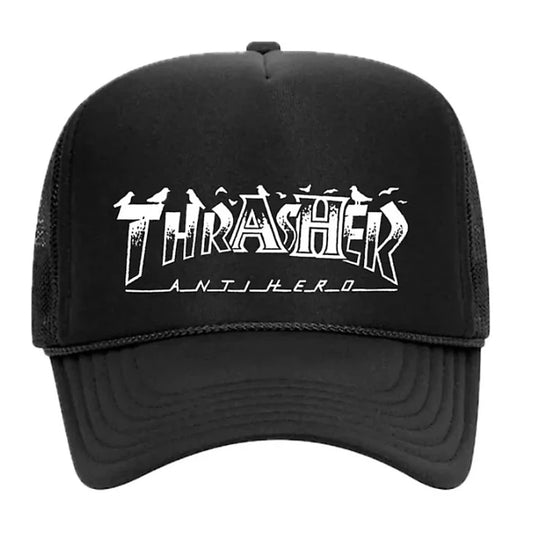 Thrasher x Anti-Hero Pigeon Mag Trucker Cap - Black