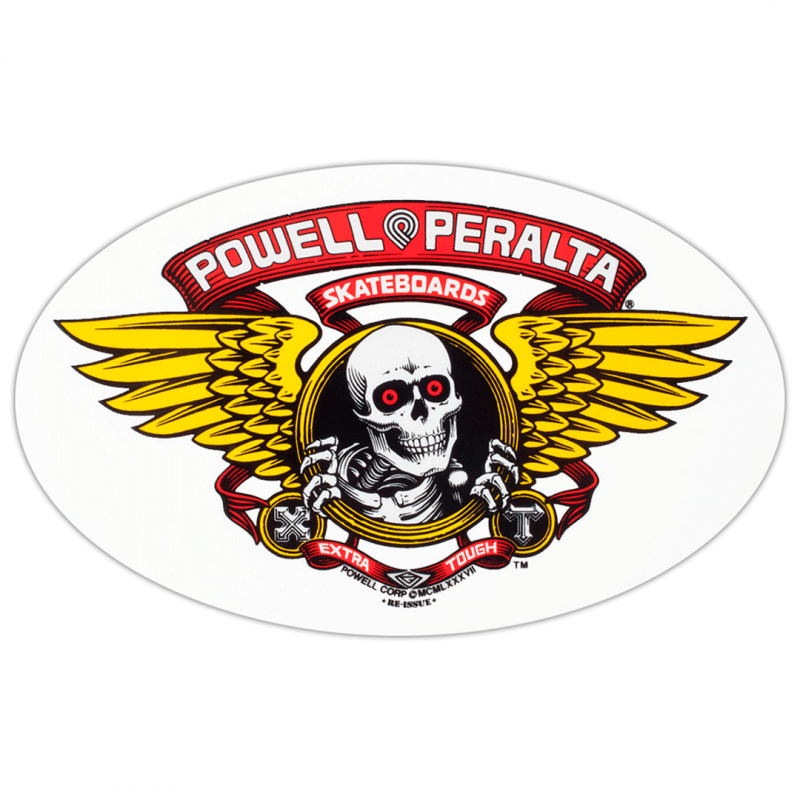 Powell Peralta Winged Ripper Oval Red Stickers - 6.5"