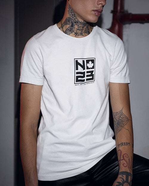 NO23 7Ply Maple Logo White T-Shirt