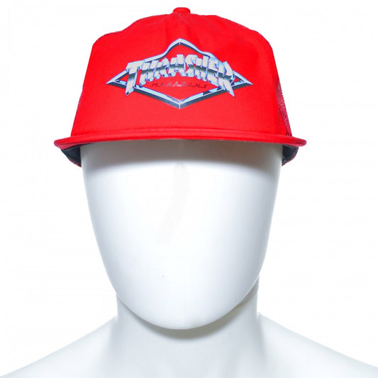 Thrasher Diamond Emblem Trucker Hat - Red