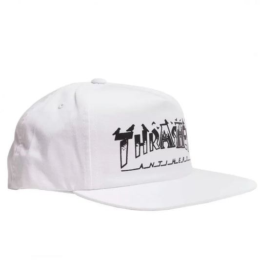 Thrasher x Anti-Hero Pigeon Mag Snapback Cap - White
