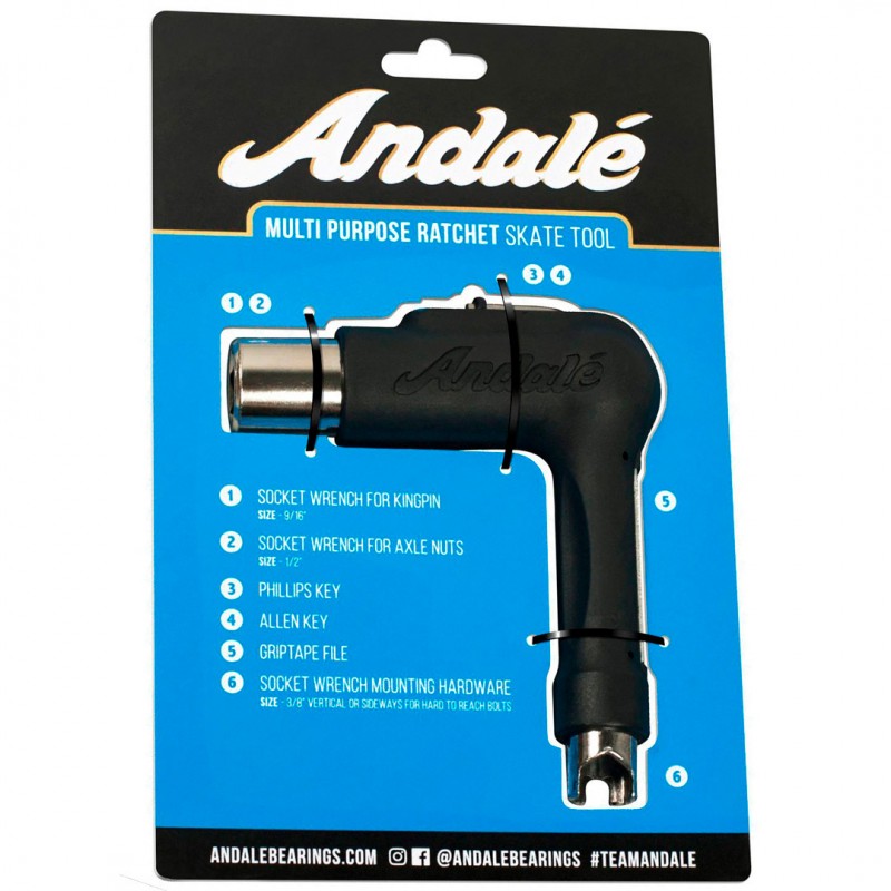 Andalé Multi Purpose Ratchet Black Skateboard Wrench