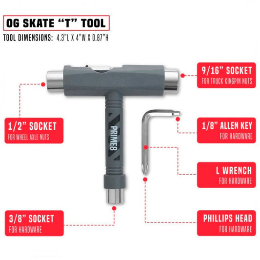 Prime8 OG T Charcoal Skateboard Wrench