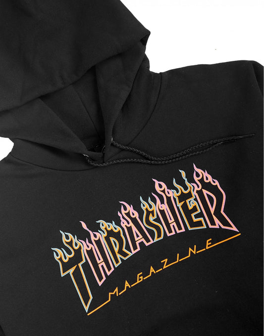 Sweat Hood Thrasher Double Flame Neon Black