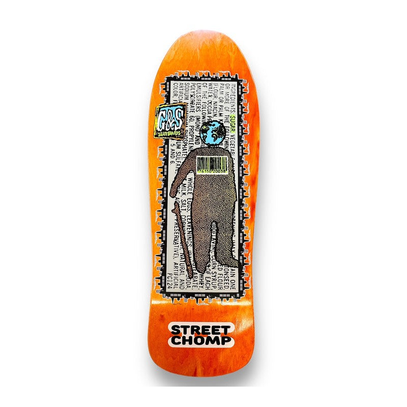 Gordon and Smith 1990 Street Chomp 2 Orange Skateboard Deck 10.0