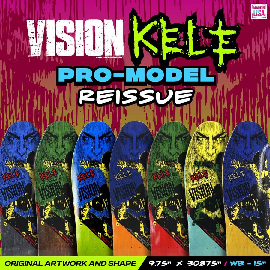 Vision Kele Rosecran Brown Stain Skateboard Deck 9.75"