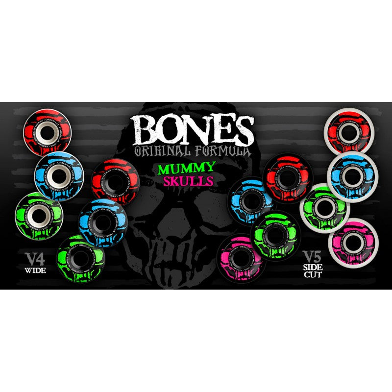 Rodas Bones OG Formula Mummy Skulls V5 Sidecut Black - 55mm 100A