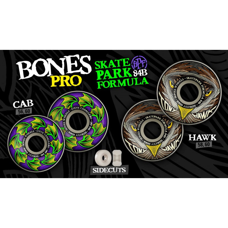 Rodas Bones Steve Caballero Bat Wings Skatepark Formula™ (SPF) Sidecut - 60mm 104A