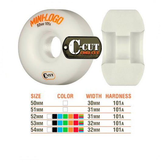 Rodas Mini-Logo C-Cut 2 White 54mm 101a