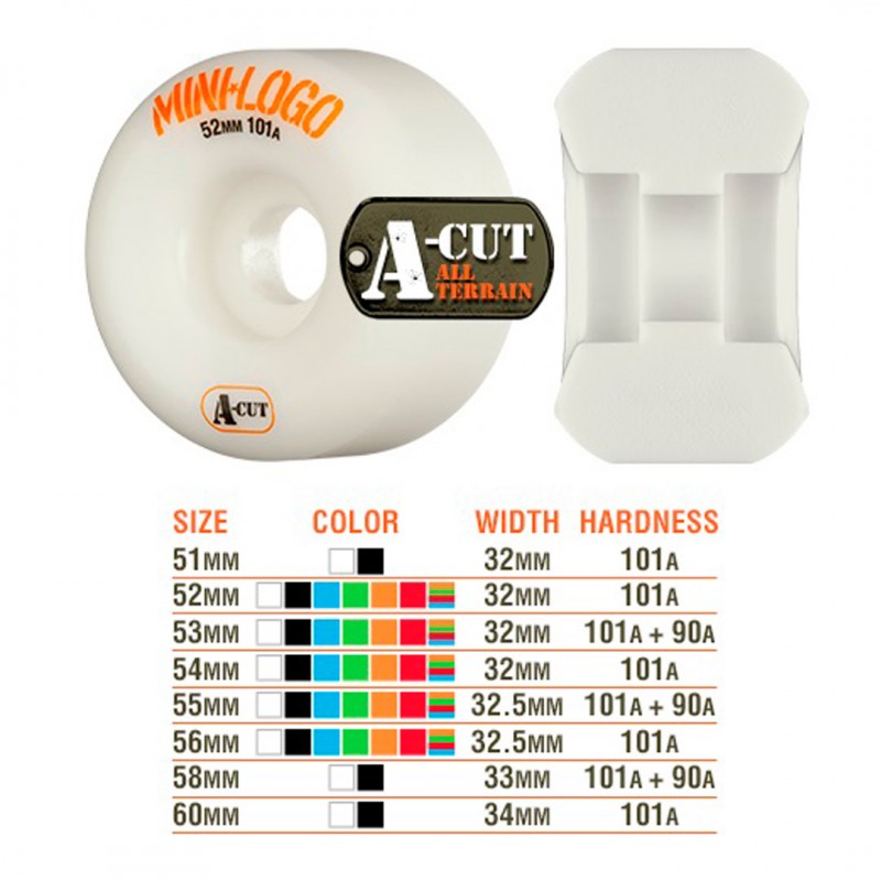 Mini-Logo Hybrid A-Cut 2 White 52mm 95a Wheels