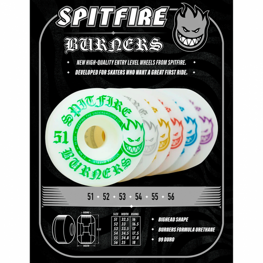 Rodas Spitfire Burners Black - 54mm 99DU