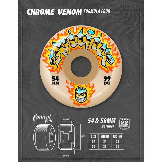 Rodas Spitfire Formula Four Chrome Venom Conical Full - 56mm 99DU