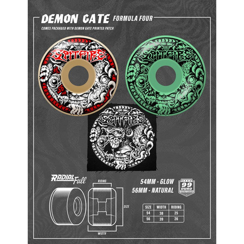 Rodas Spitfire Formula Four Demon Gate Radial Full Glow - 54mm 99DU