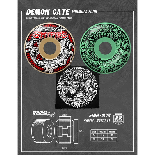 Rodas Spitfire Formula Four Demon Gate Radial Full Glow - 54mm 99DU