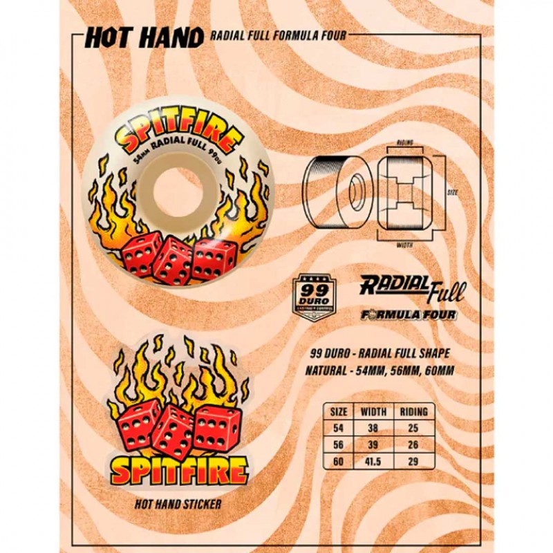 Rodas Spitfire Formula Four Hot Hand Radial Full - 56mm 99DU