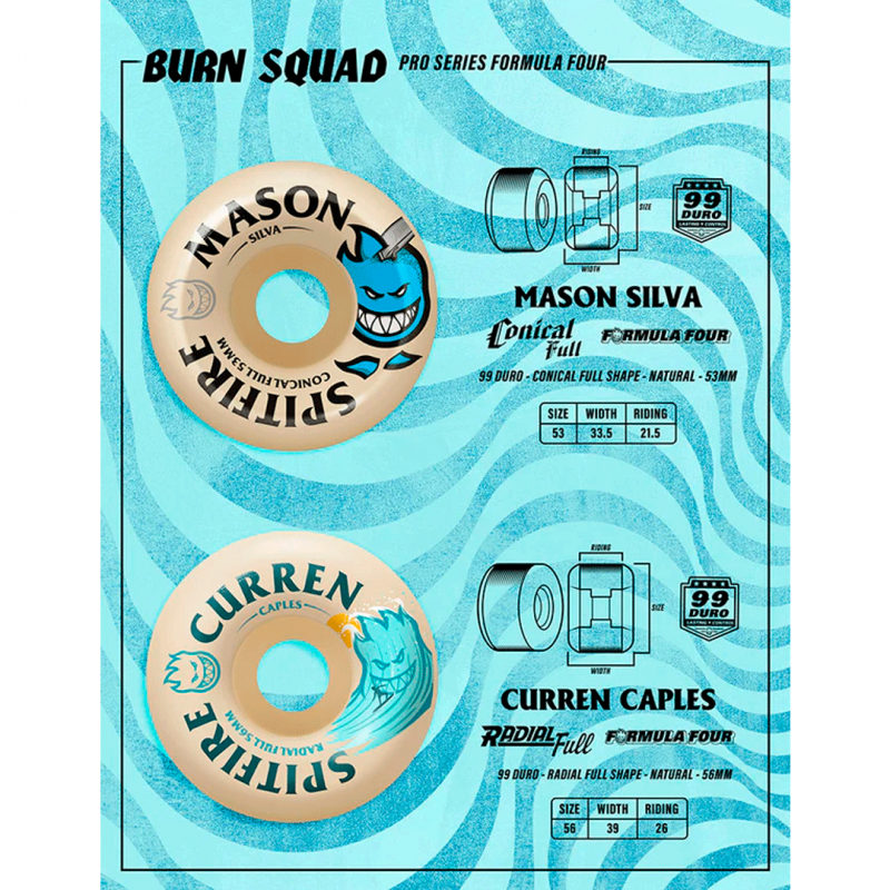 Rodas Spitfire Formula Four Mason Silva Burn Squad Conical Full - 53mm 99DU