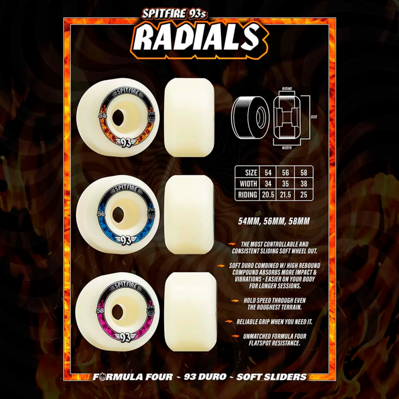Rodas Spitfire Formula Four Radials 93s Natural - 56mm 93DU