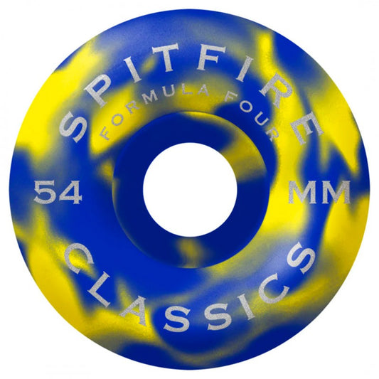 Rodas Spitfire Formula Four Swirled Classic Blue Yellow 54mm 99DU