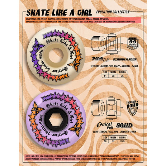 Rodas Spitfire X Skate Like A Girl Formula Four Evolution Radial Full - 54mm 99Du