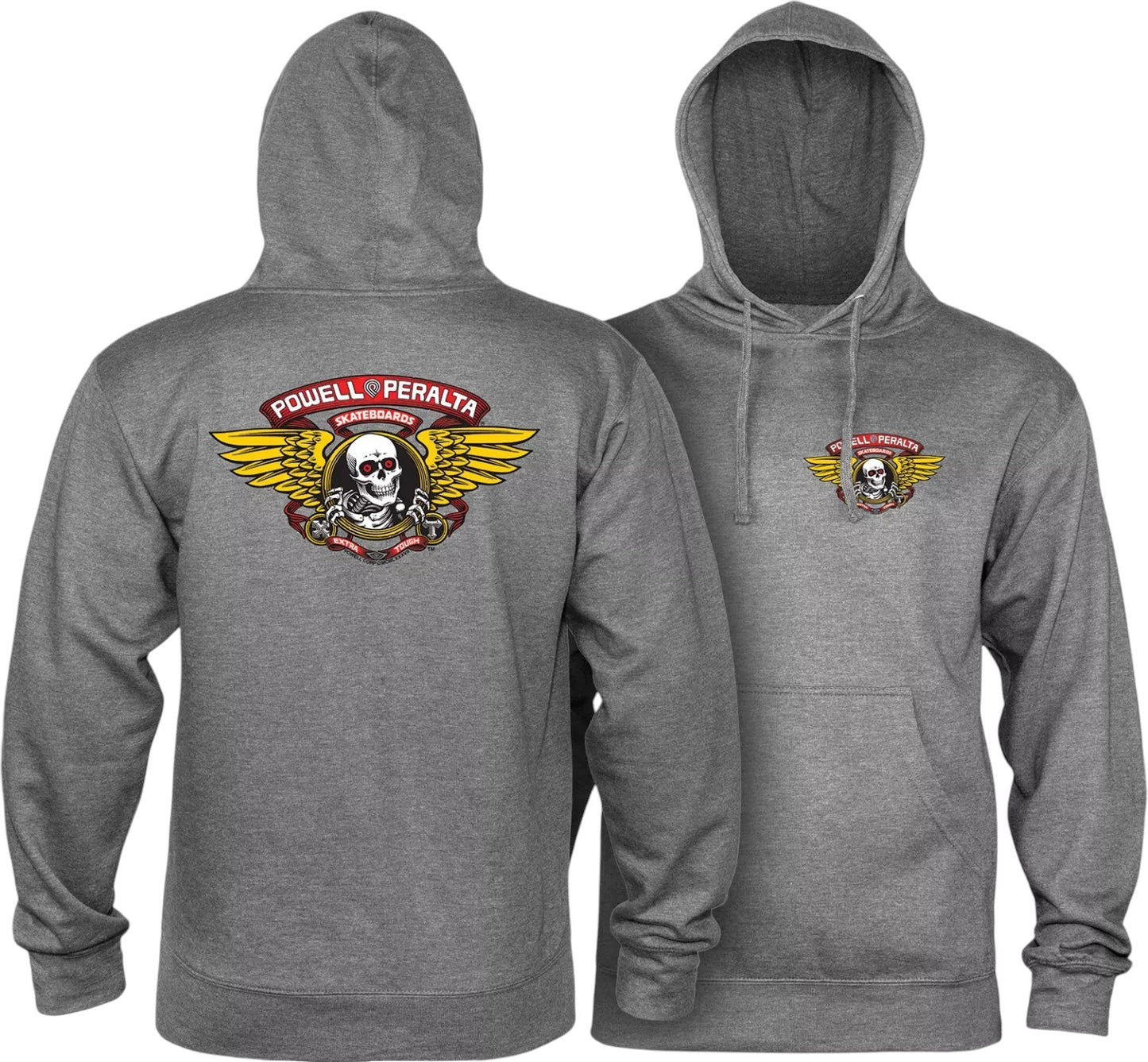 Powell Peralta Sweatshirt Hoodie Winged Ripper - Gunmetal Heather