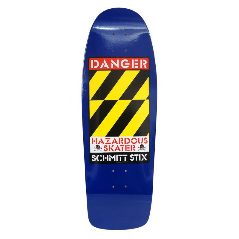 Schmitt Stix Danger Old School Blue Skateboard Deck 10.125"