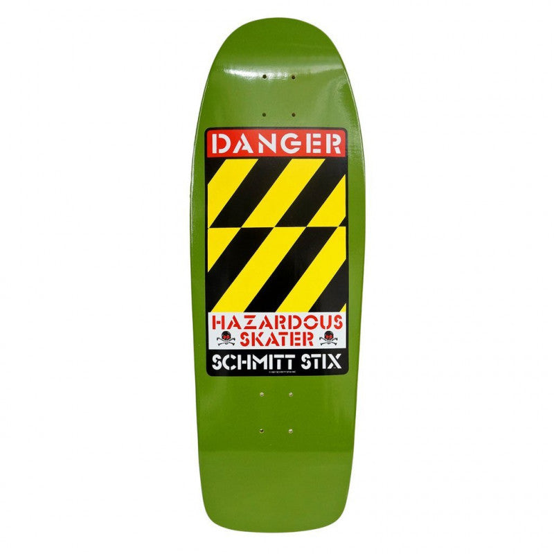 Schmitt Stix Danger Old School Green Skateboard Deck 10.125"