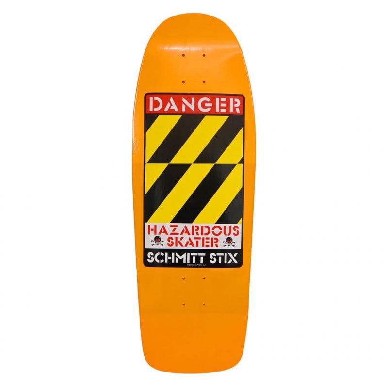 Schmitt Stix Danger Old School Orange Skateboard Deck 10.125"